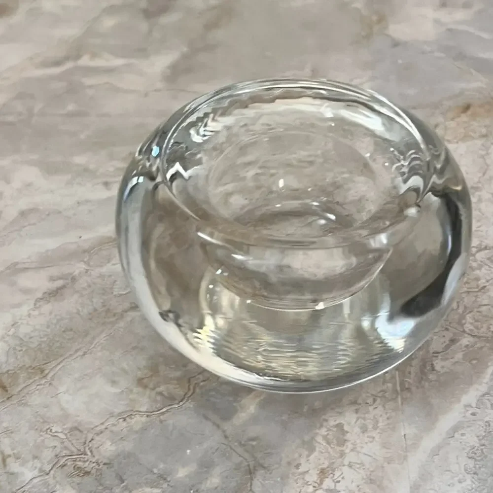 Crate & Barrel Clear Glow Tealight Candle Holder 3.5